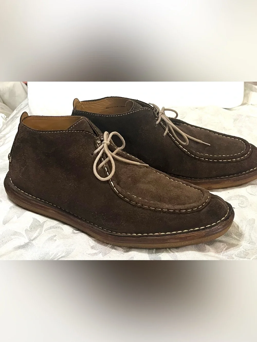 Cole Haan & Todd Snyder Dark Brown Suede Leather Stitch Moc Toe Chukka Boots 13